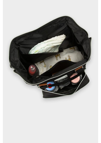 Siyah Baby Bag Baskılı Cepli Anne Bebek Bakım Sırt Çantası M000005163 indirimleri