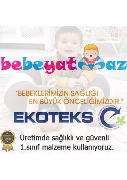 Çıngıraklı Oyuncaklı Gri Bebe Yatmaz Devrilmez Bebek Destek Minderi modelleri