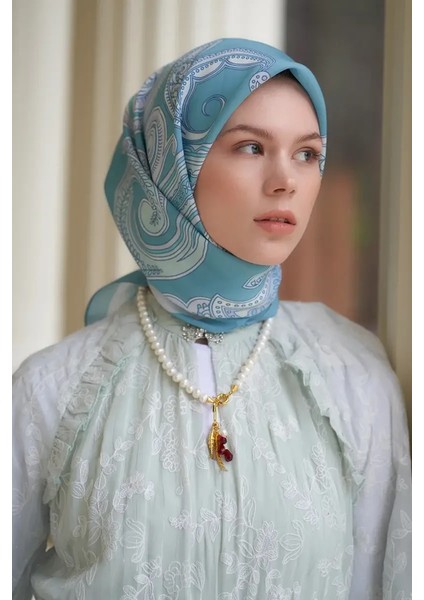Mavi Ed Scarf Motif Desen Modal Eşarp