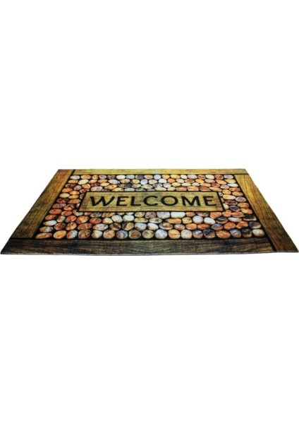 Home Trendy Kapı Paspas 45X75CM Welcome Taş Iç Dış Mekan 1 Adet