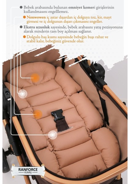 Ortopedik Bel Destekli Bebek Arabası Minderi, Pamuk Kumaş - Orijinal Ürün modelleri