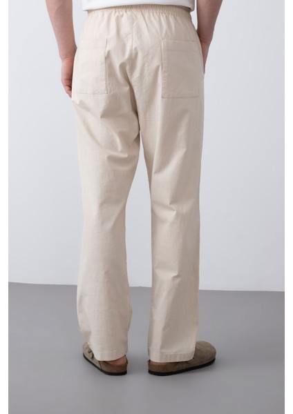 Beli Latikli Baggy Erkek Keten Pantolon