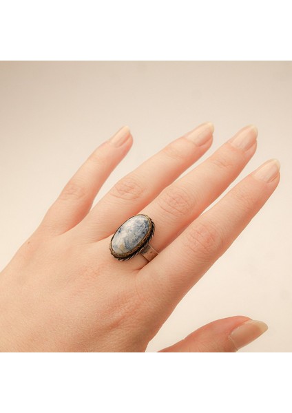 Gümüş Kalsedon Kadın Yüzük