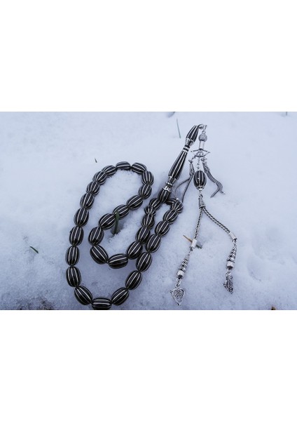 Oltu Taşı Beyzi Model On Ikili Karpuz Nakkaş Imame Işlemeli Tespih modelleri