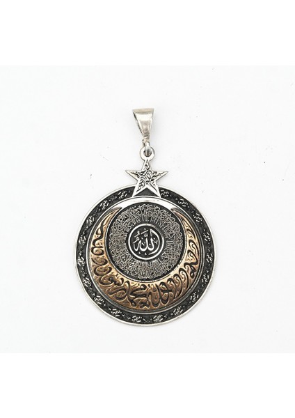 Hat Yazılı Islami Model Ayyıldız Erkek Kolye