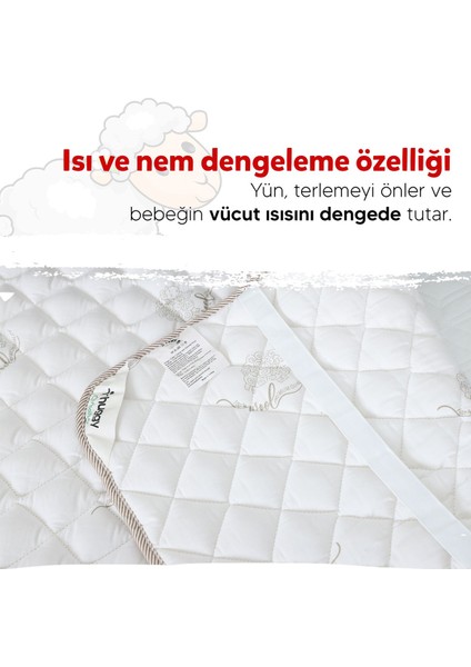 Yeni Zelanda Kuzu Yünü 60X120 Bebek Yatak Pedi – Doğal ve Nefes Alabilir