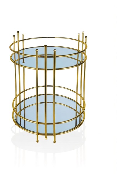 Aynalı 2 Katlı Metal Makyaj Organizeri, Altın Renk, 3 Parça, Şık ve Pratik Saklama Çözümü fiyatları