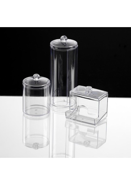 Şeffaf 3'lü Organizer Seti, şık ve pratik depolama çözümü, akrilik, beyaz renk modelleri