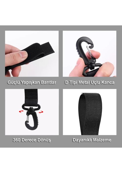 2'li Puset Kancası, Bebek Arabası Askı Aparatı, Çanta ve Poşet Asma Aparatı