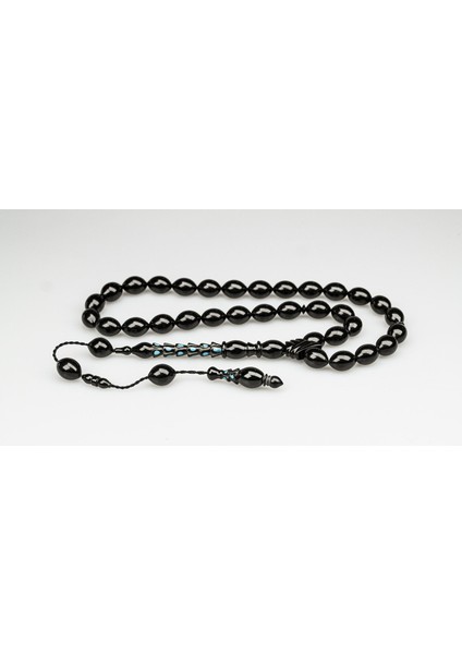 Oltu Taşı Özel Seri Palmiye Desen Imame Oyma Işçilikli Tespih