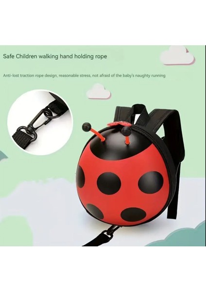 Çanta Şeklinde Fermuarlı Uğur Böcekli Ebeveyn Kontrollü Çocuk Kayıp Önleyici Halat Ip Emniyet Kemer