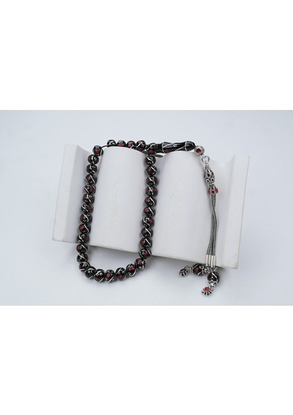 Oltu Taşı Küre Model Üçlü Çeşmi Bülbül Kırmızı Işlemeli Bürokrat Boy Tespih fırsatları