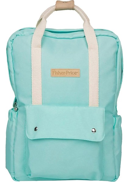 Mint Yeşili Çok Cepli Biberon Termoslu Fonksiyonel Anne Bebek Bakım Sırt Çantası FP-BGO50-MINT