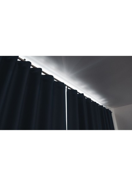 Siyah Kalın Kumaş Karartma Blackout Fon Perde Pilesiz Düz Dikim Tek Parça ( En x Boy )