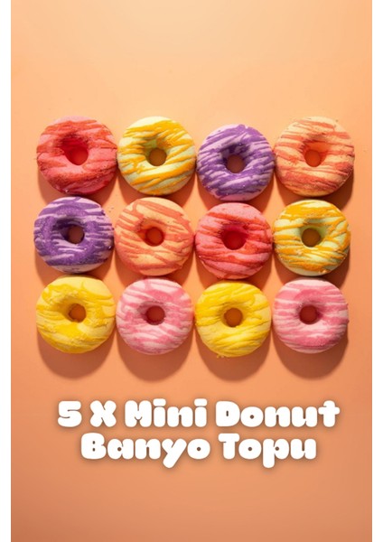 Mini Donut Banyo Topu Seti 5’li – Manikür & Pedikür Uyumlu – Spa ve Cilt Bakımı Seti