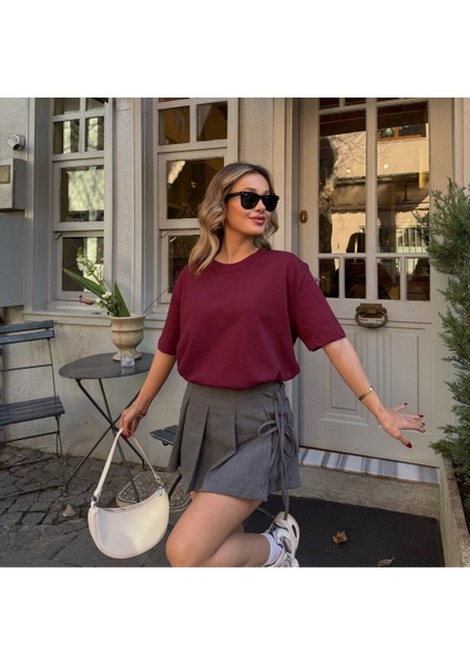 Karyoka Dikişli Kalın Kadın Oversize T-Shirt modelleri