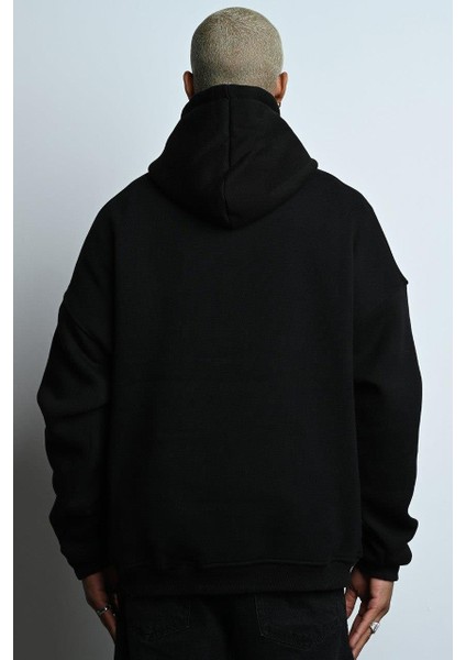 Oversize Kapşonlu Kanguru Cepli Içi Polarlı 3 Iplik Erkek Sweatshirt fırsatları