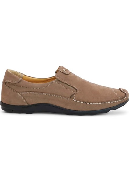 2187-LUISFIGO Hakiki Deri Üst Kalite Anatomik Tabanlı Erkek Günlük Klasik Çarık Ayakkabı - NKT02187-KUM-40