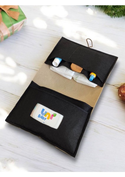 Keçe Bebek Alt Açma Bakım Çantası Bebek Bakım Organizer Alt Açma Çantası