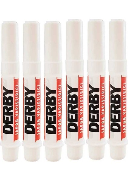 Japon Yapıştırıcısı Derby 6 Adet Mini Parmak Japon Yapıştırıcı Kuvvetli Hızlı Yapıştırıcı 1.5 gr 6 Adet