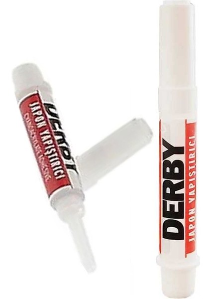 Japon Yapıştırıcısı Derby 6 Adet Mini Parmak Japon Yapıştırıcı Kuvvetli Hızlı Yapıştırıcı 1.5 gr 6 Adet