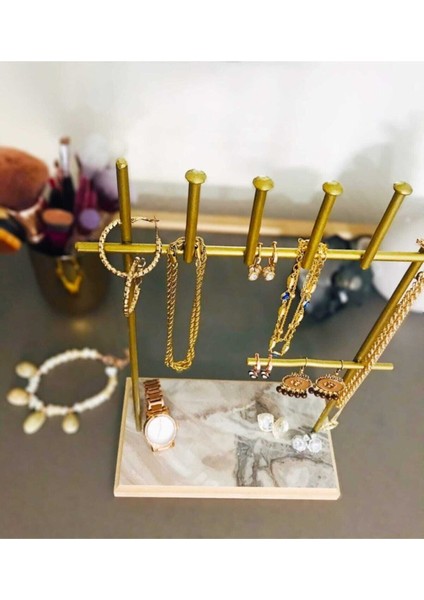 Altın takı düzenleyici, şık ve dayanıklı 2'li metal stand, şeffaf ve kullanışlı tasarım modelleri