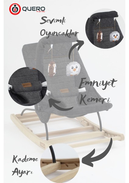 Linda Ahşap Anakucağı, Kademeli, Sallanır, Sabitlenebilir, Oyuncaklı,ana Kucağı Puset, Ana Dizi fırsatları