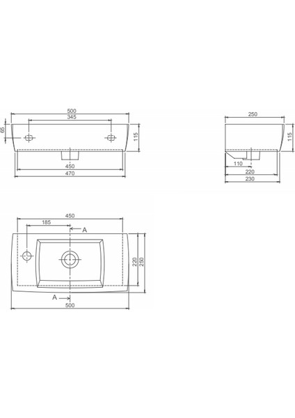 Seramik Cerastyle City Mini 25X50CM Lavabo ( Sağ ) modelleri