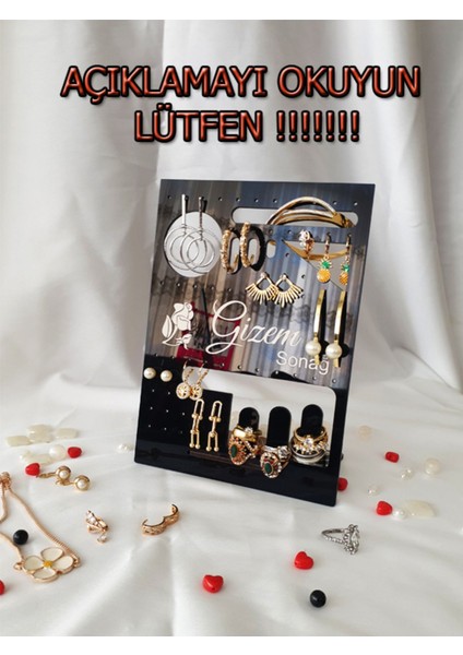 Kişiye Özel Siyah Takı Organizeri, Şık ve Kullanışlı 3 Parçalı Set modelleri