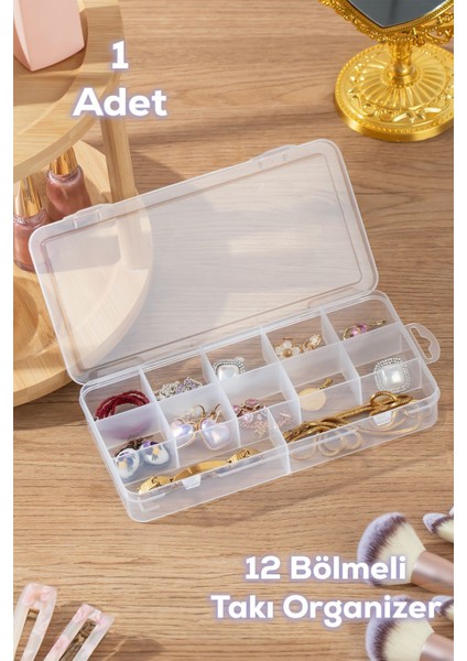 Turuncu Çok Amaçlı Plastik Bölmeli Organizer, Takı ve Boncuk Düzenleyici