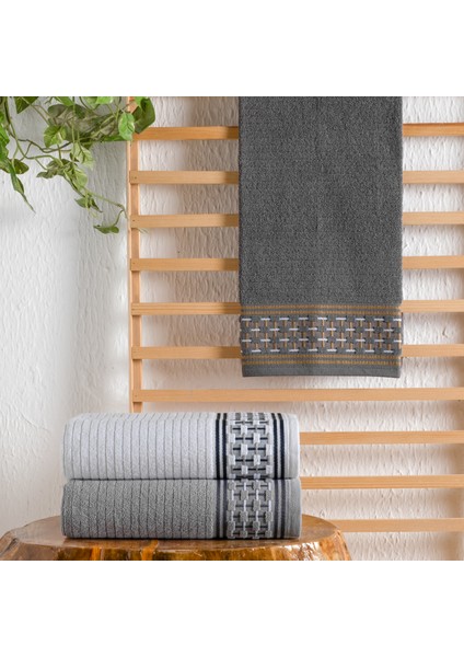 Home Plain Jakarlı Havlu 70X140-ANTRASIT