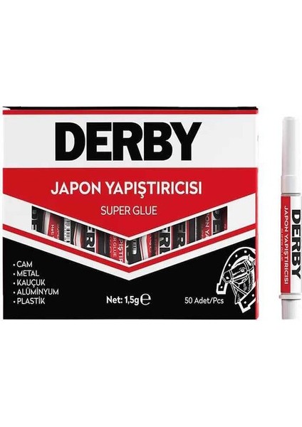 Japon Yapıştırıcısı Derby 10 Adet Mini Parmak Japon Yapıştırıcı Kuvvetli Hızlı Yapıştırıcı 1.5 gr 10 Adet