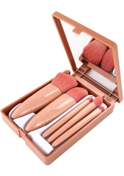 Pembe Çoklu Kozmetik Fırça Seti, 5 Parça, Plastik, Göz, Allık, Pudra, Karıştırma fiyatları