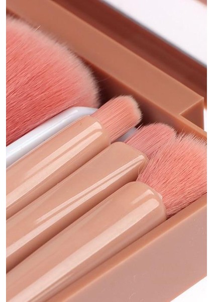 Pembe Çoklu Kozmetik Fırça Seti, 5 Parça, Plastik, Göz, Allık, Pudra, Karıştırma indirimleri