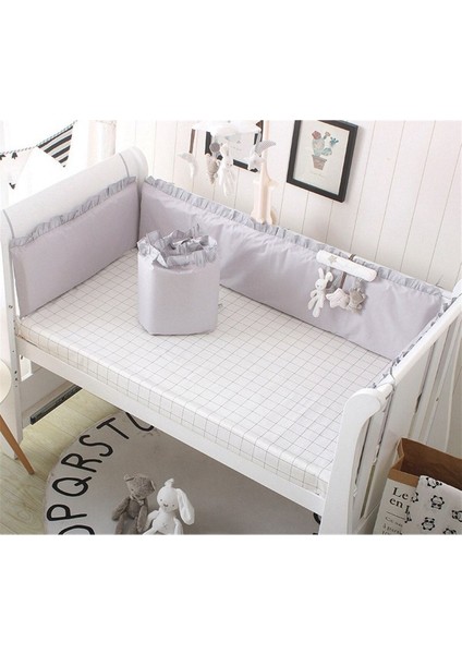 Fırfırlı Gri 80X130 Renk Beşik Montessori Bebek Kenar Koruma