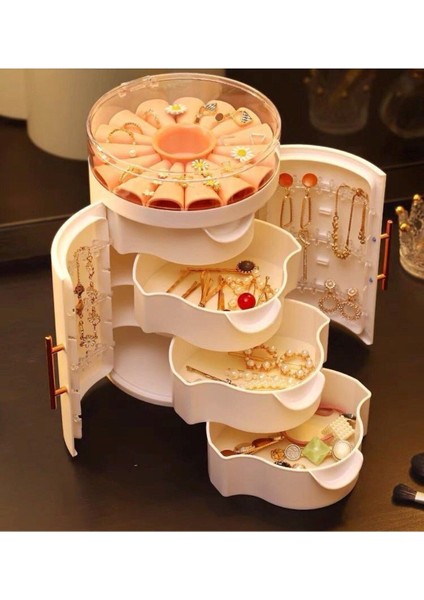 Beyaz Çekmeceli Takı Organizeri, Kapaklı, Çok Bölmeli, Pratik ve Şık Tasarım modelleri