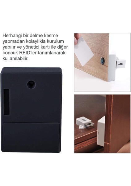 Powermaster PM-26971 Gizli Çekmece Dolap Rfıd Kapı Güvenlik Kilidi Keyfob Çipli Kilidi