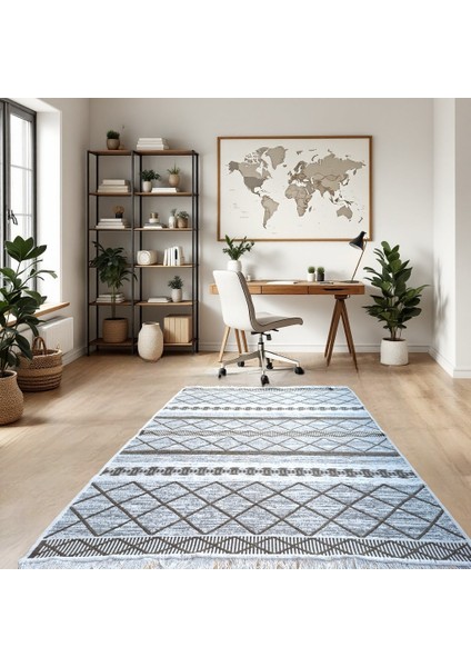 Staywithlove Kilim Çift Taraflı Lüks Dokuma Kilim Çamaşır Makinesinde Yıkanabilir Pamuklu Dokuma Bej- Krem Kilim fırsatları