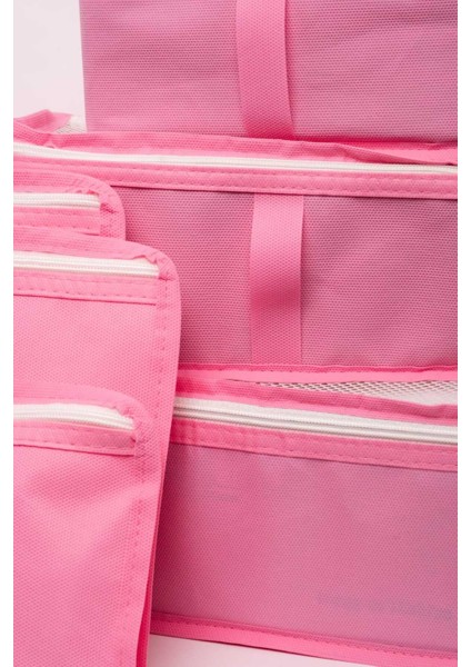 Lux Çok Amaçlı Baby Doğum Hastane Çıkış Çantası 6 Parça Düzenleyici(Pembe Renk)