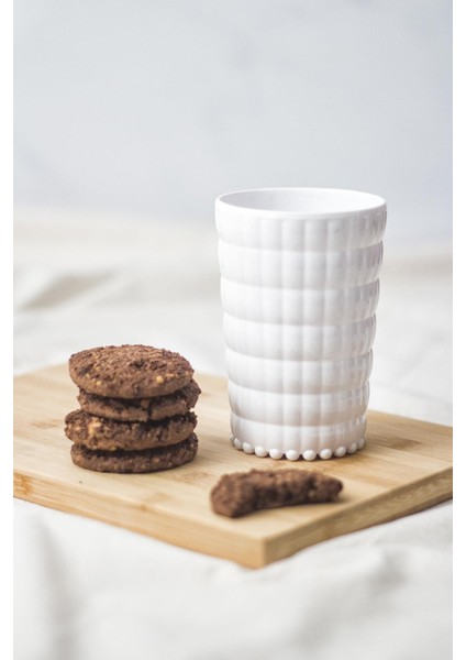 Allegra Beyaz Akrilik Bardak 6'lı Set | 400 ml | Kırılmaya Dayanıklı, Cam Değildir | Su, Meşrubat ve Sunum Için Ideal