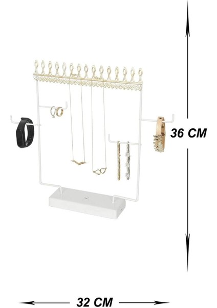 Şık Takı Düzeni, Metal, Altın Renk, Kolye, Küpe, Yüzük ve Bileklik Saklama Kutusu fiyatları