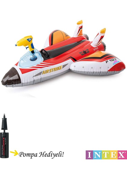 Intex Su Tabancalı Uçak Binici Çocuk Deniz ve Havuz Binici 117X117 cm