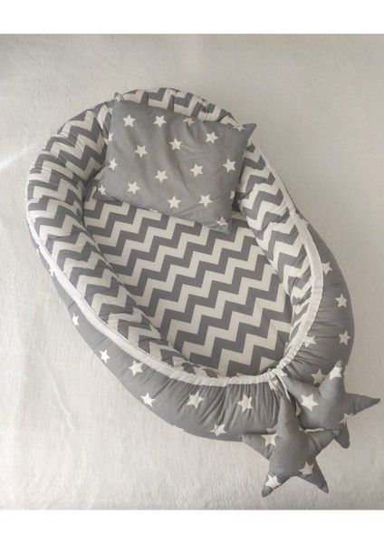 Delüxe Gri Yıldızlar Babynest Bebek Yatağı