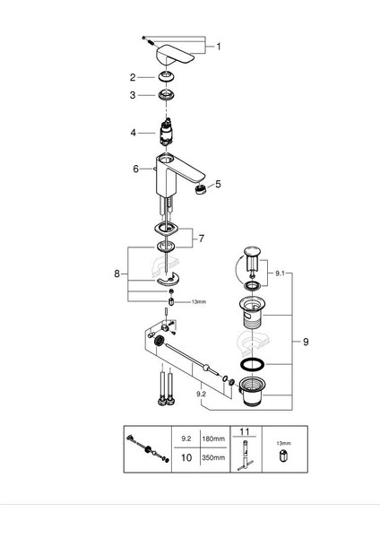 Cubeo Tek Kumandalı Lavabo Bataryası S- Boyut (Mat Siyah) Grh 1016942430