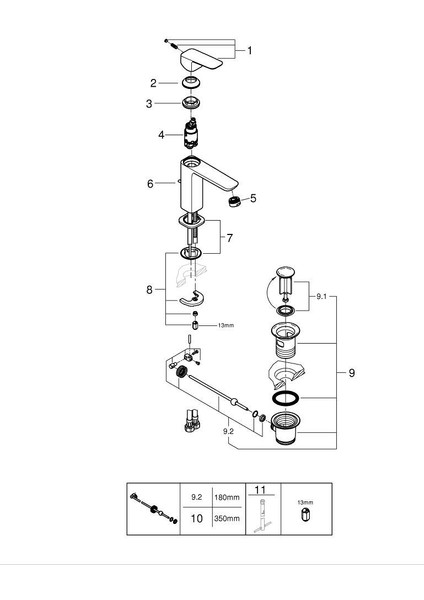 Cubeo Tek Kumandalı Lavabo Bataryası M-Boyut (Krom) Grh 1017490000