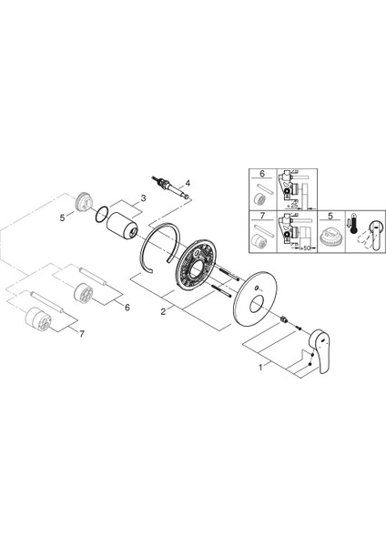 Eurosmart Ankastre Banyo/ duş Bataryası Grh 194502433