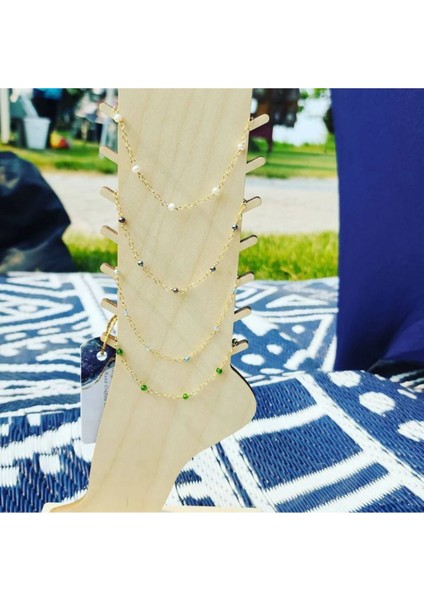 Şık Ahşap Takı Düzenleyici Standı, 25 cm, Bej, 2'li, dekoratif ve kullanışlı tasarım indirimleri