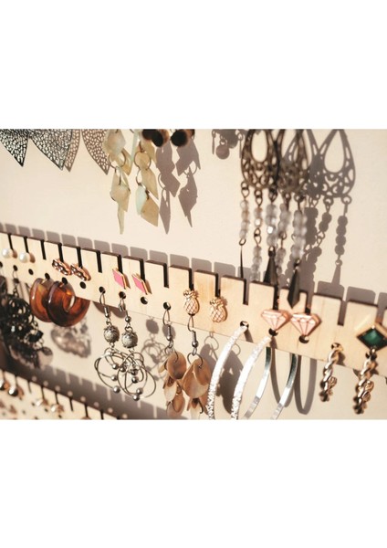 Ahşap takı düzenleyici, şık ve pratik küpe ve takı standı, büyük boy, tek parça modelleri