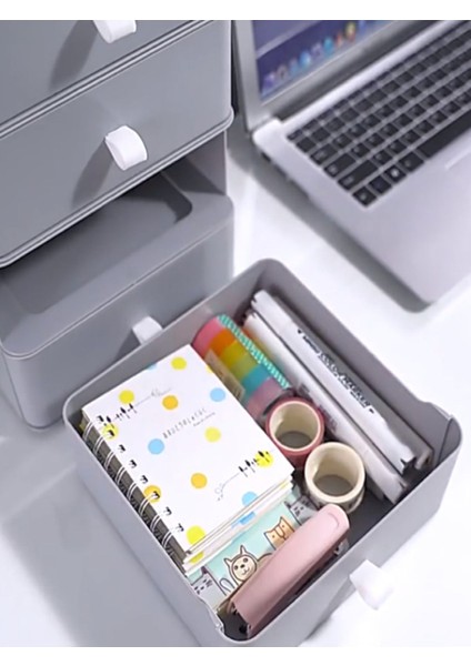 Gri 3 Katlı Masa Üstü Takı ve Aksesuar Düzenleyici, Plastik Malzeme modelleri