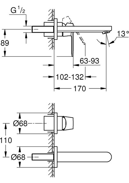Eurocosmo 2 Delikli Lavabo Bataryası S- Boyut Grh 19381000 fiyatları